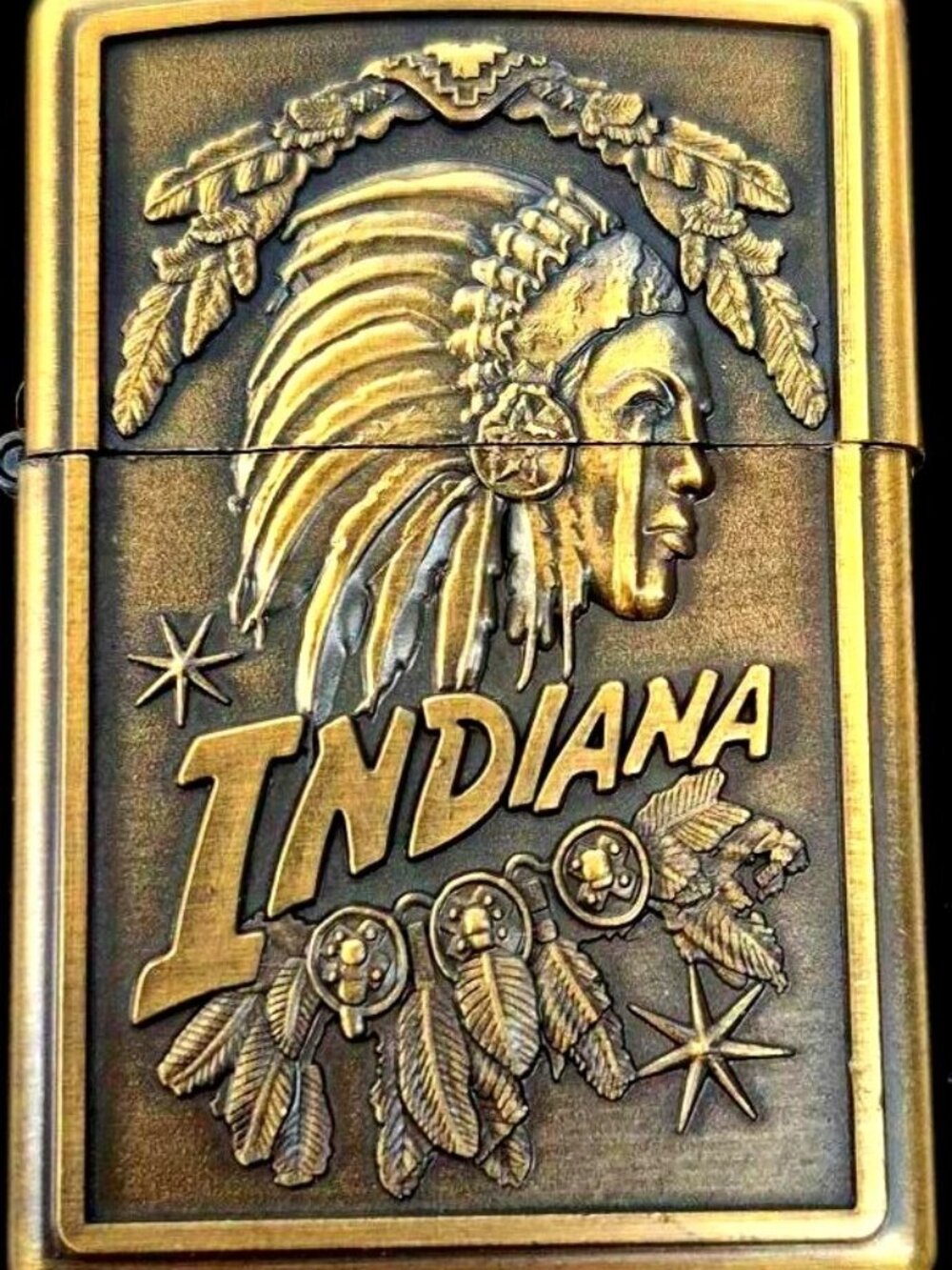Brass Indian Highly Detailed Deep Carved Lighter